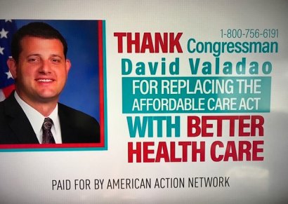 Bad timing? Political Action Committee ad thanks Valadao, and other Reps for voting against Obamacare Bad timing? Political Action Committee ad thanks Valadao, and other Reps for voting against Obamacare